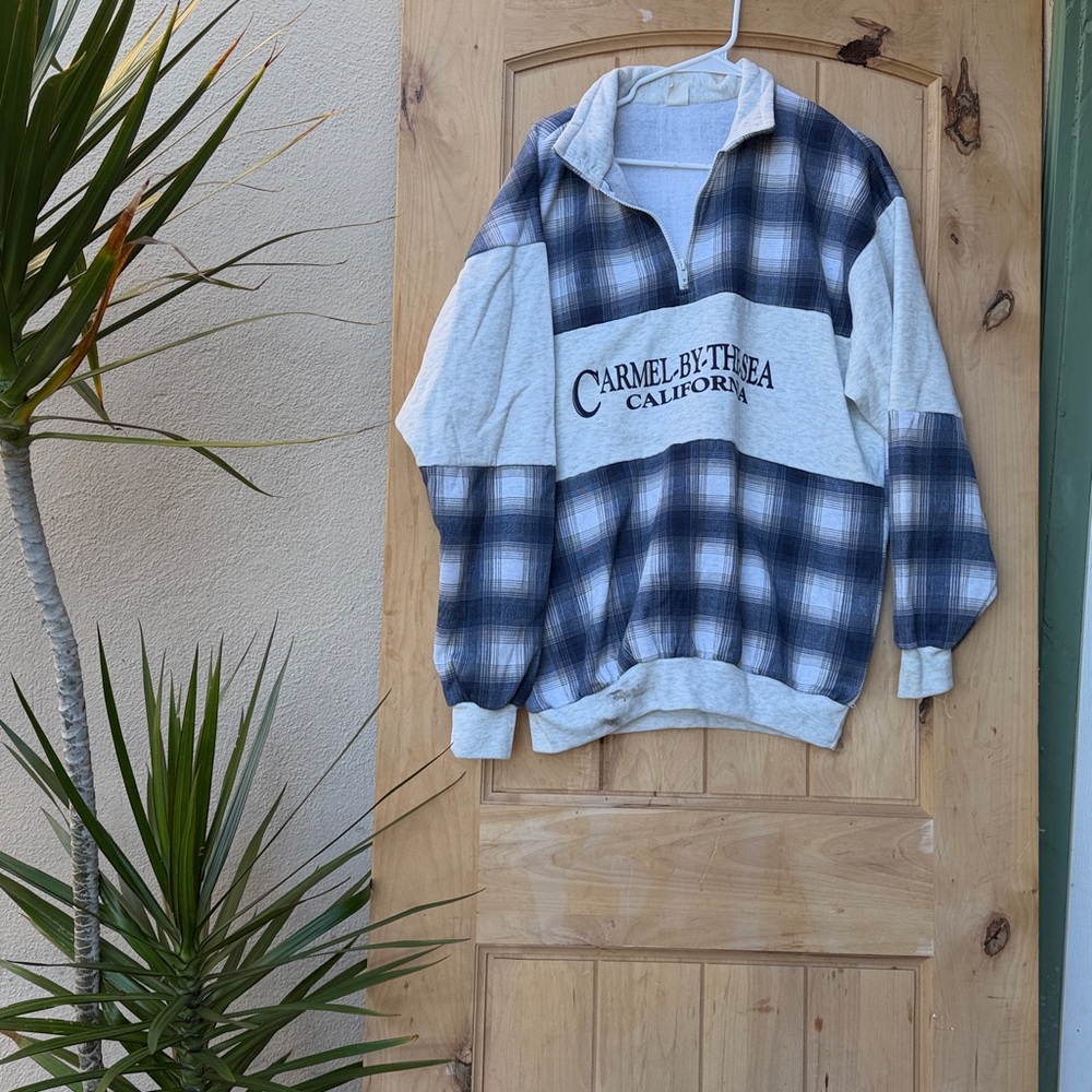 Vintage Blue and White Plaid Jacket